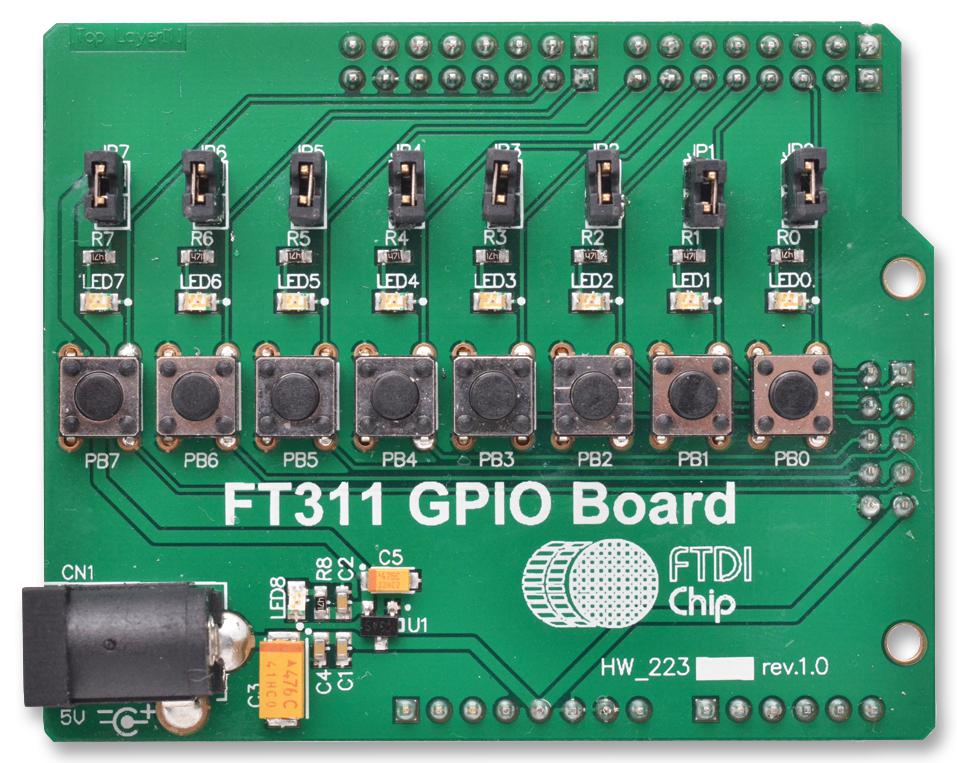 Ftdi Umft311Gp Board, Gpio Shield For Umft311Ev