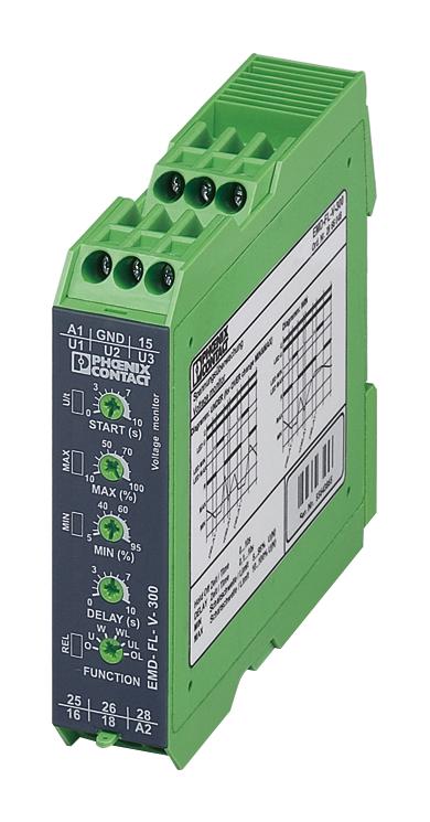 Phoenix Contact 2866048 Relay, Voltage Sensing, Dpdt, 300Vac