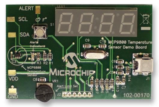 Microchip Mcp9800Dm-Ts1 Demo Board, Temperature Sensor