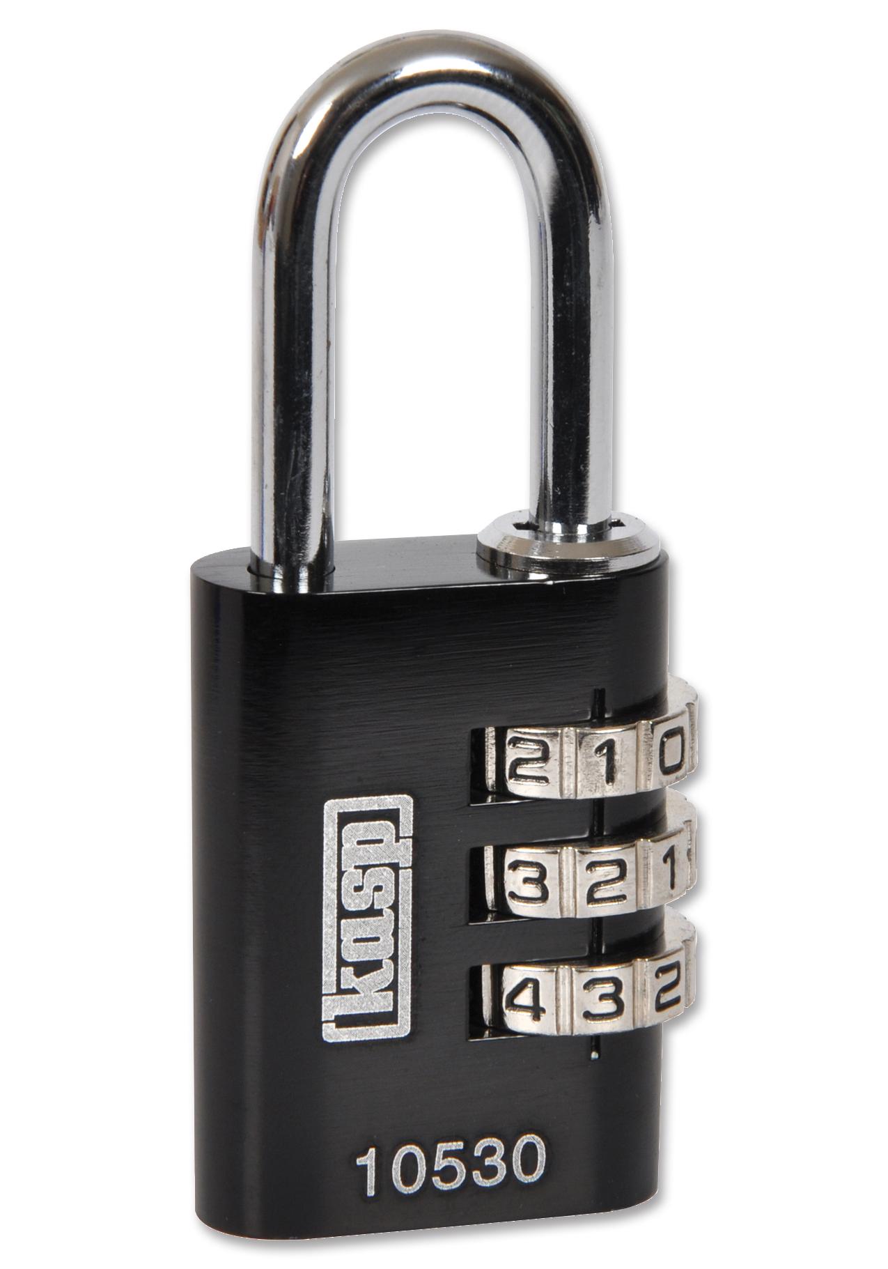 Kasp Security K10530Blad Lock, Combi, Aluminium, 30Mm, Black