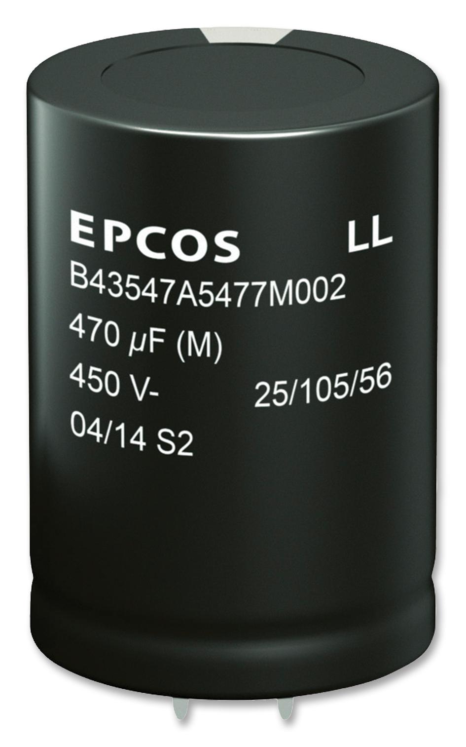 Epcos B43547A5567M000 Cap, 560Îf, 450V, Alu Elec, Snap-In