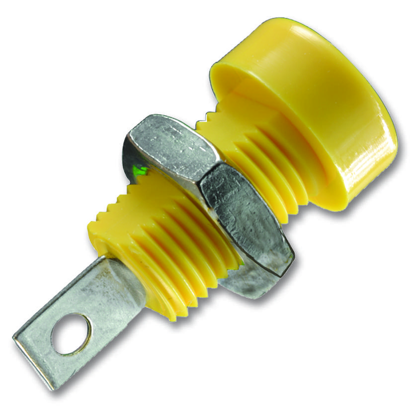 Johnson - Cinch Connectivity 108-0907-001 Banana Jack, 15A, Solder, Yellow