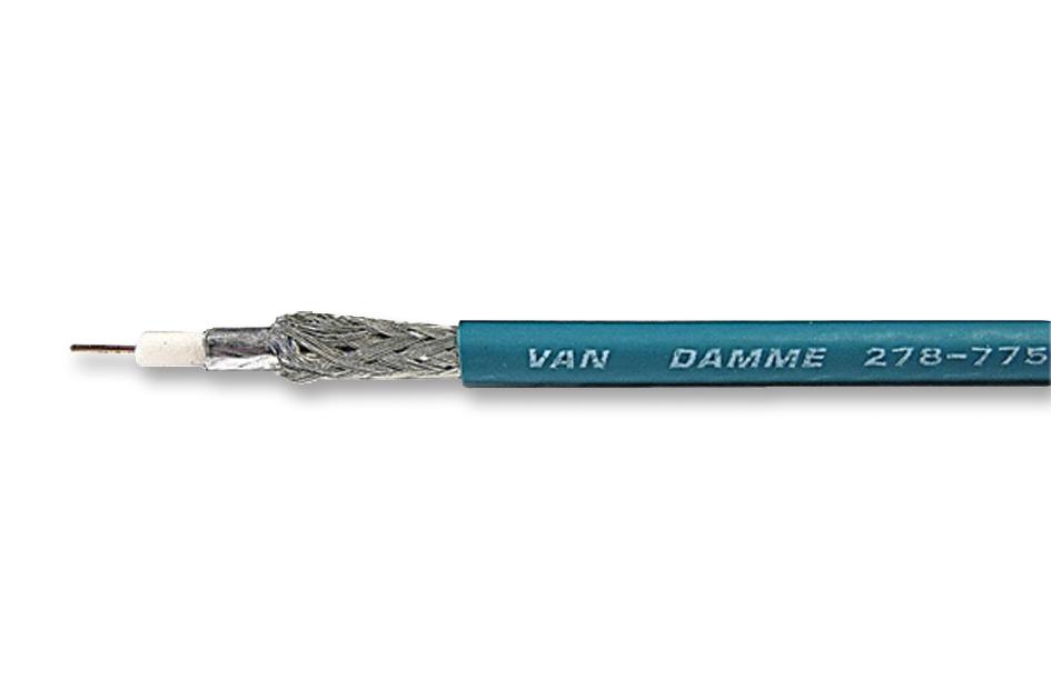 Van Damme 278-775-000 Coaxial Cable, Mini, Blue, Per M