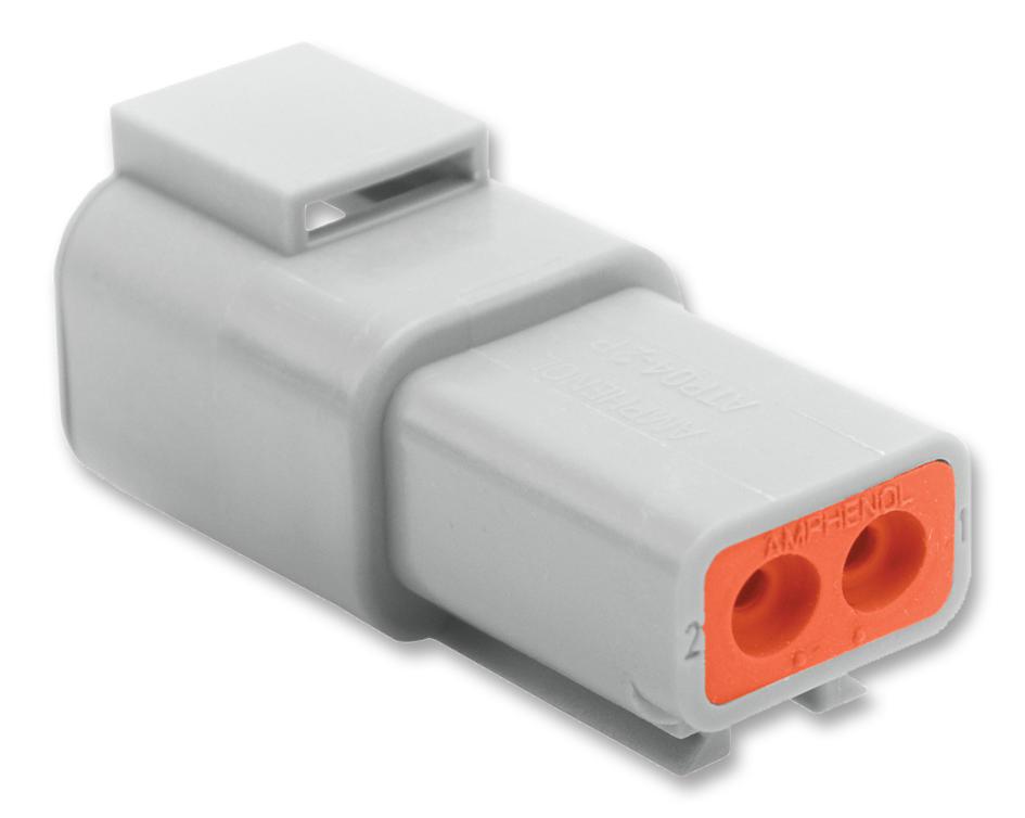 Amphenol Sine/tuchel Atp04-2P Connector Housing, Rcpt, 2 Way, Plastic