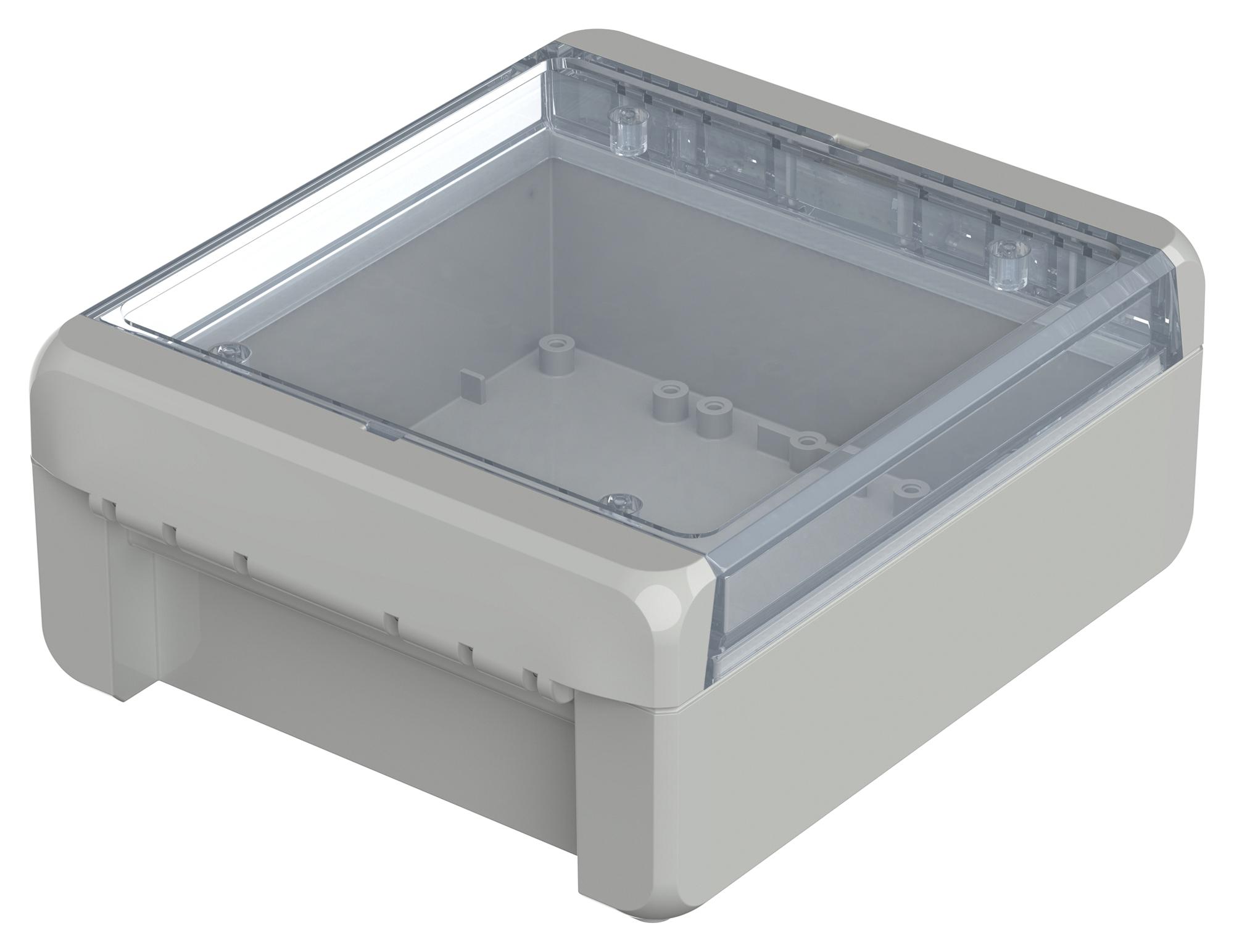 Bopla 96023225 Enclosure, Pc, Light Grey, Clear Lid