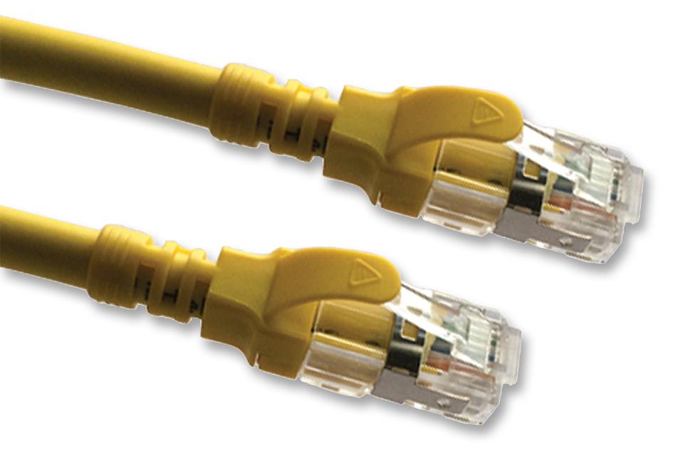 Videk 2996As-1Y Patch Lead, Cat6A, Yellow, 1M