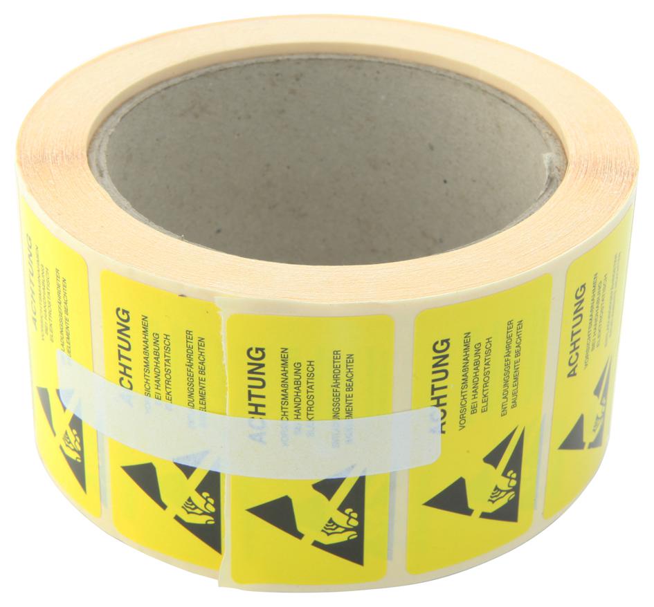 Multicomp Pro 055-0084 Label, Esd Caution, 25Mm X 50Mm, Yellow