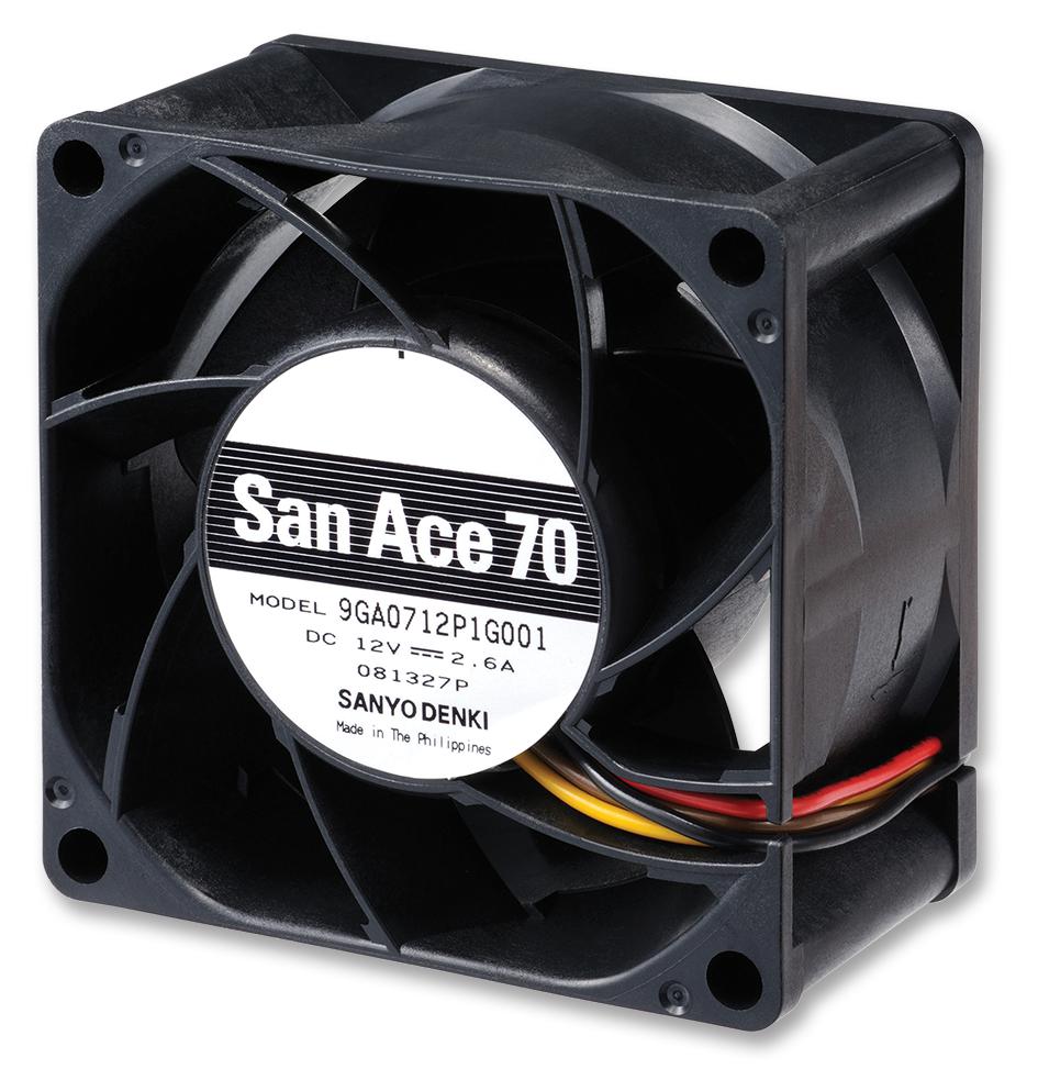 Sanyo Denki 9Ga0712P1G001 Dc Fan, Axial, 70Mm, 12Vdc, 2.6A