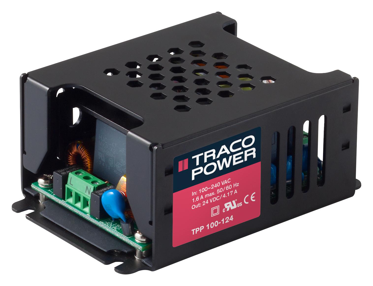 Traco Power Tpp 100-115 Power Supply, Ac-Dc, Medical, 15V, 6.67A