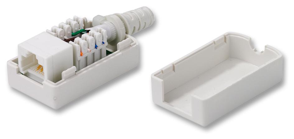 Tuk Silwh Inline Socket, Rj45, 8P8C, Cat6, White