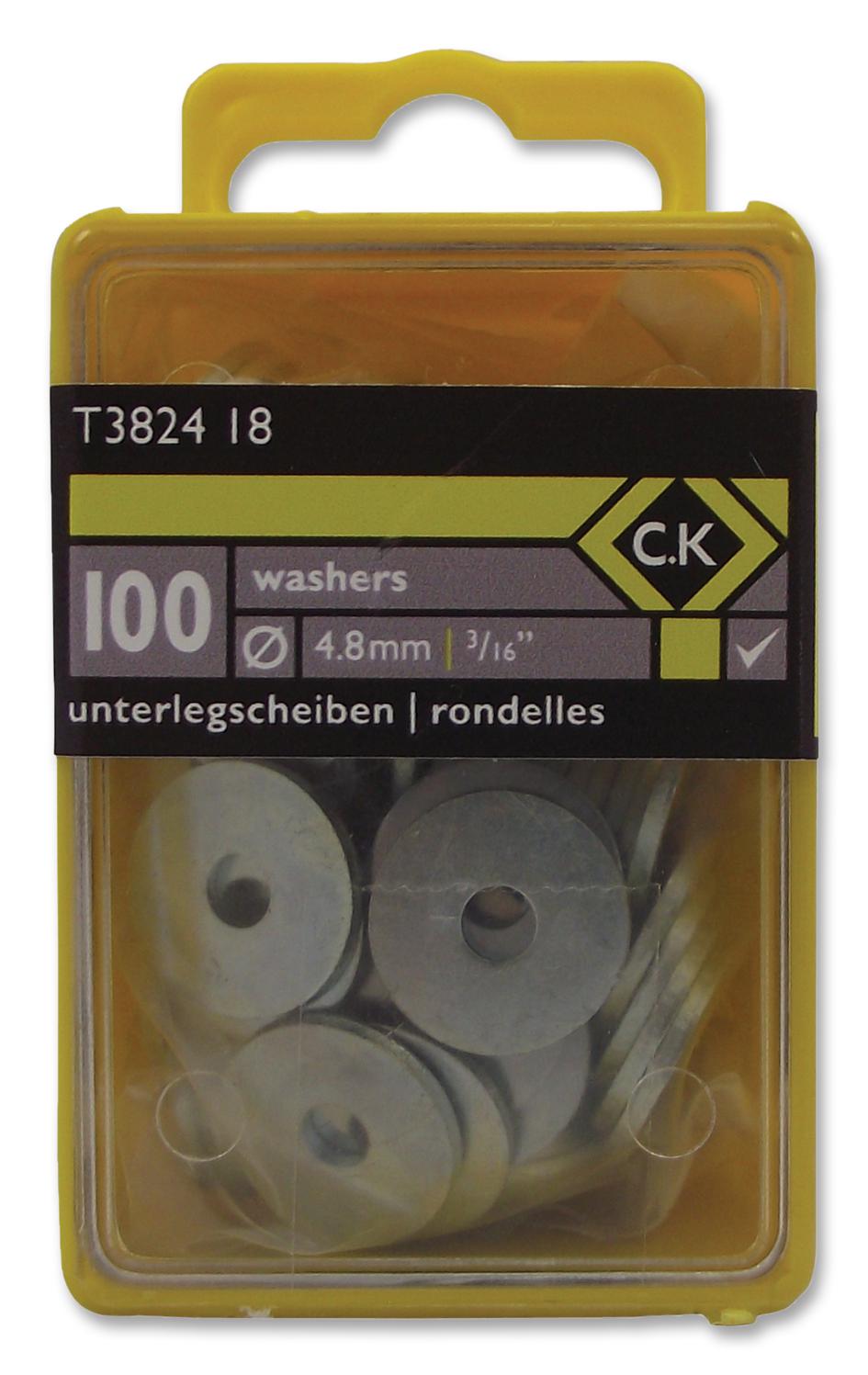 Ck Tools T3824 18 Washer, Steel, 4.8Mm, Box Of 100, Pk100