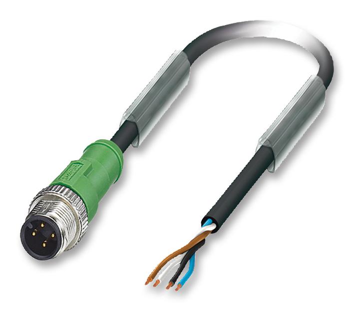 Phoenix Contact 1668069 Sensor Cable, 4Pos, M12 Plug, 5M