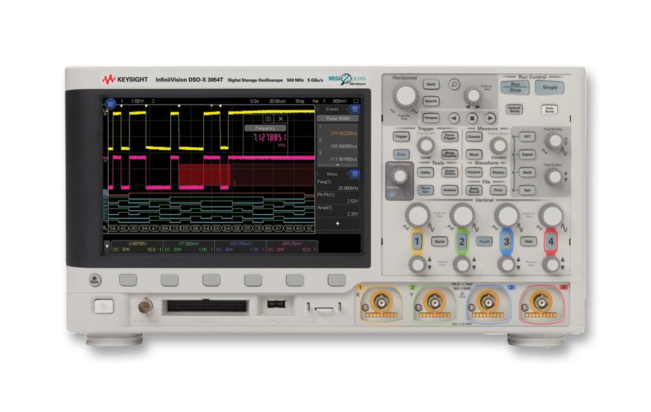 Keysight Technologies Dsox3054T Oscilloscope, 4-Ch, 500Mhz, 5Gsps