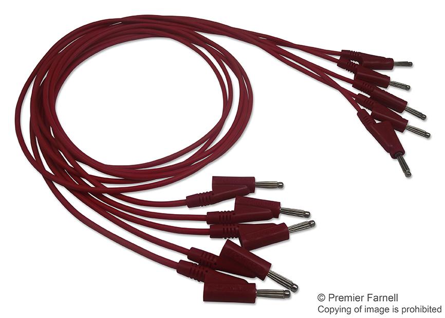 Rohde & Schwarz Hz10R Silicon Test Lead Set, Red, 1M, Pk5.