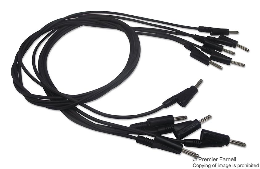 Rohde & Schwarz Hz10S Silicon Test Lead Set, Black, 1M, Pk5.