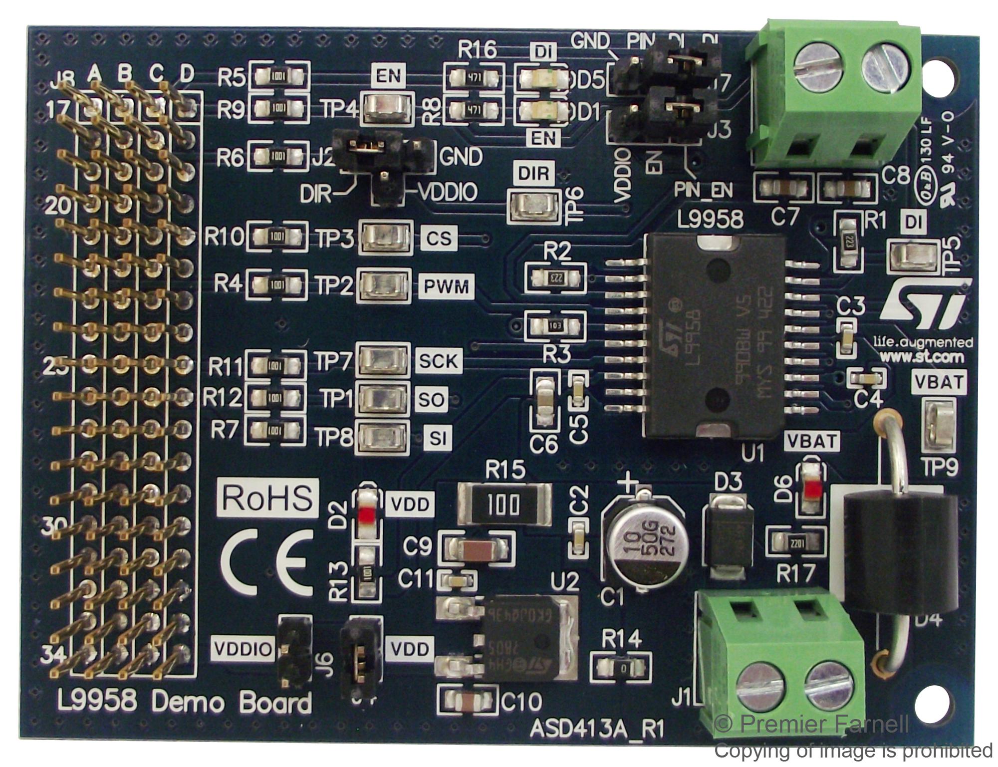 Stmicroelectronics Eval-L9958 Evaluation Brd, Dc/stepper Motor Driver