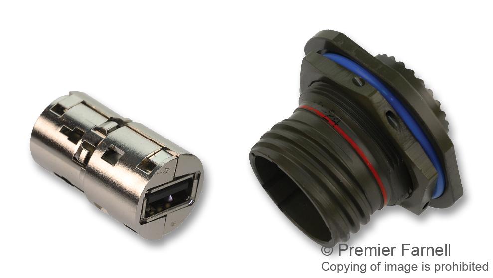 Amphenol Socapex Usbftv7Pe1Zn Usb Adapter, 2.0 Type A Rcpt-Rcpt