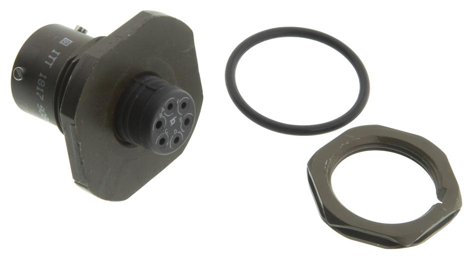 Itt Cannon Kpse07A10-6P Circular Connector, Rcpt, 10-6, Jam Nut