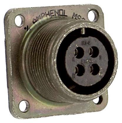 Itt Cannon Ms3102R22-9S Circular Connector, Rcpt, 22-9, Flange