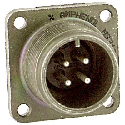 Itt Cannon Ms3102R22-2Pw Circular Connector, Rcpt, 22-2, Flange