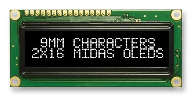 Midas Displays Mcob21609Av-Ewp Oled Display, White, 100.22Mm