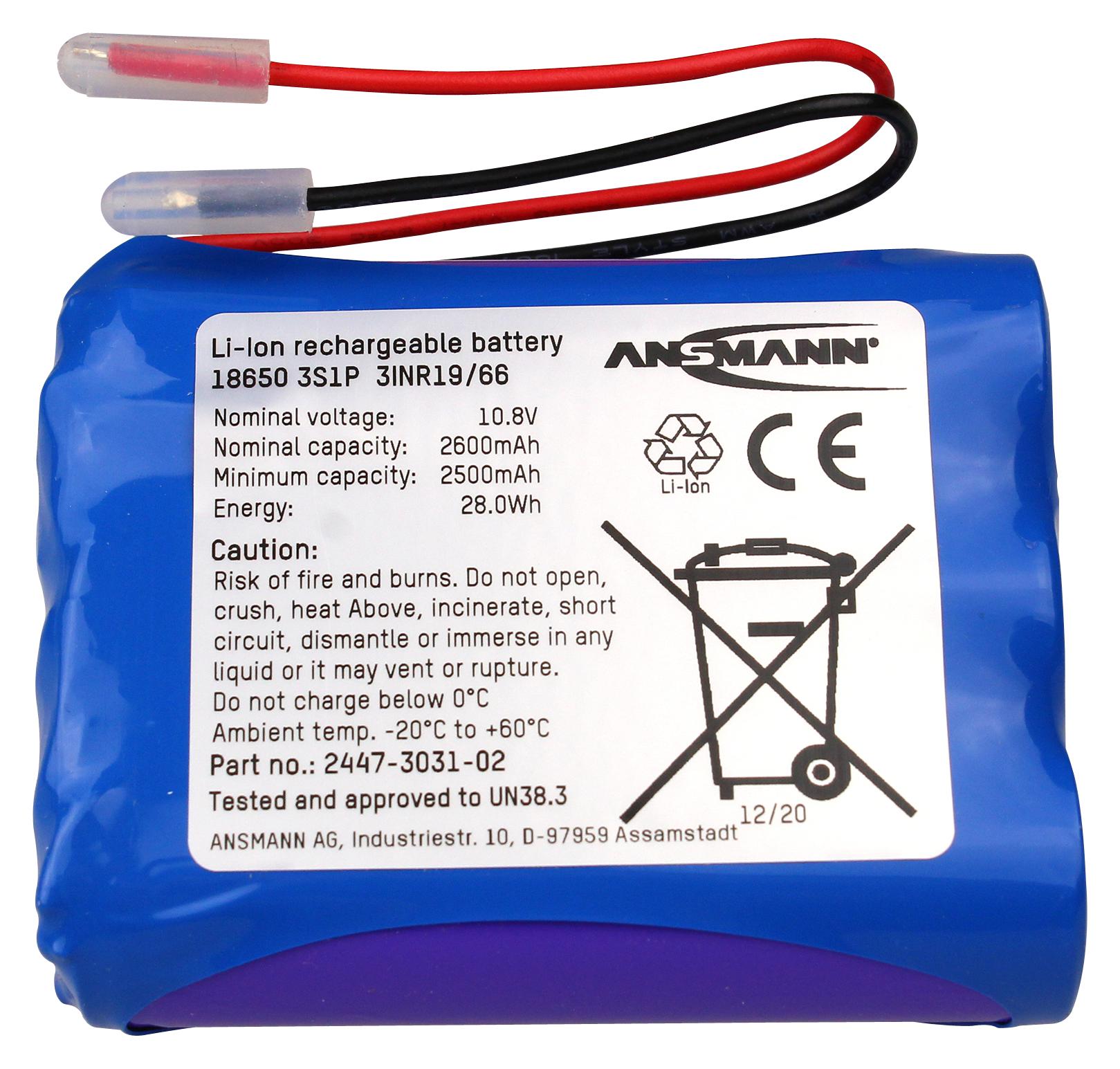 Ansmann 2447-3031-02 Battery,li-Ion,2.6Ah,10.8V