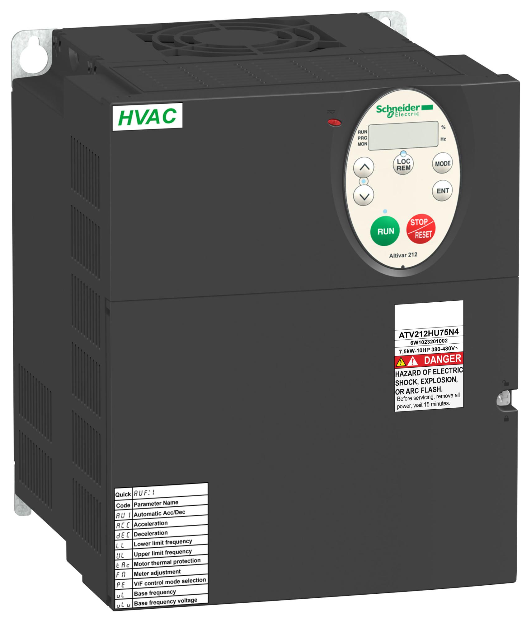 Schneider Electric Atv212Hu75N4 Variable Speed Drive, 3Ph, 7.5Kw