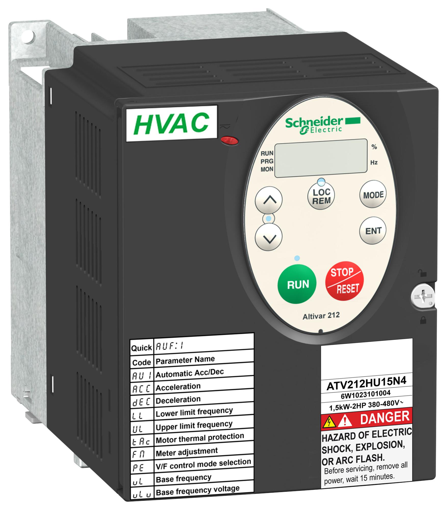 Schneider Electric Atv212Hu15N4 Variable Speed Drive, 3Ph, 1.5Kw