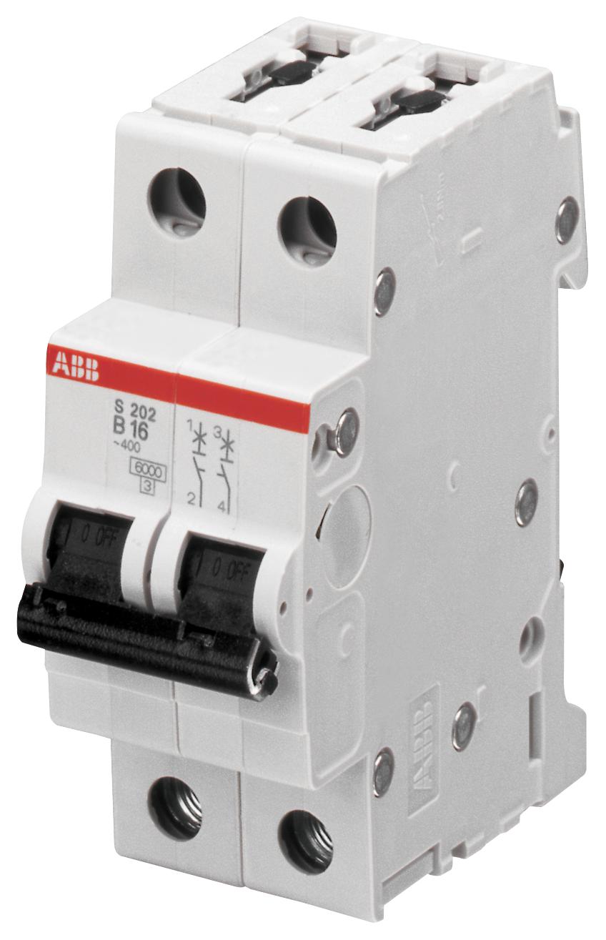 Abb S202-D25 Circuit Breaker, Thermal Mag, 2 Pole