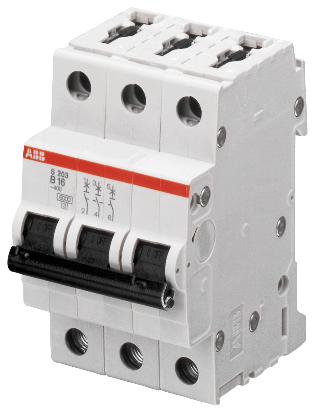 Abb S203M-D25 Circuit Breaker, Thermal Mag, 3 Pole