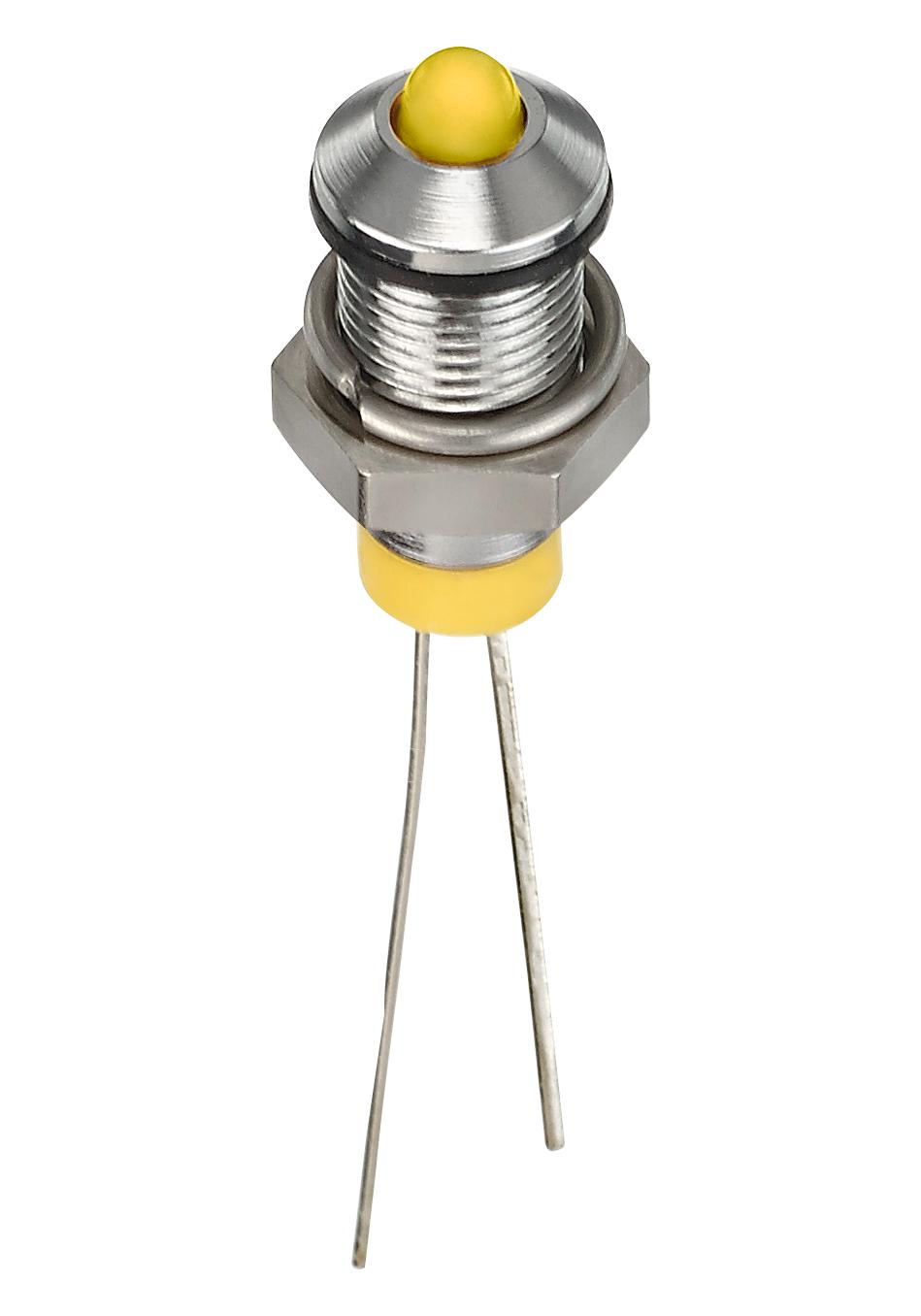 Apem Q6P6Cxxy02E Led Indicator, Panel, 6Mm, Yellow, 2Vdc