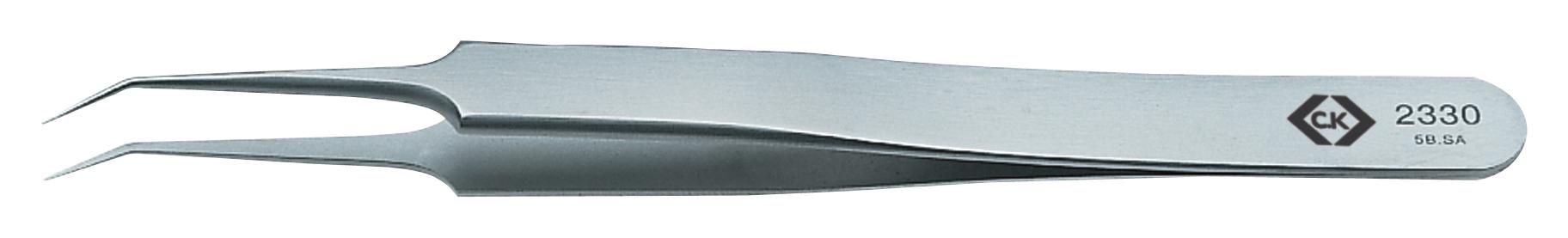 Ck Tools T2330 Precision Tweezer, Fine Bent Tip, 110Mm