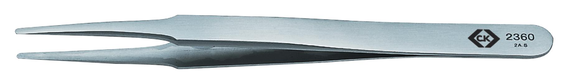 Ck Tools T2360 Precision Tweezer, Flat Round Tip, 120Mm