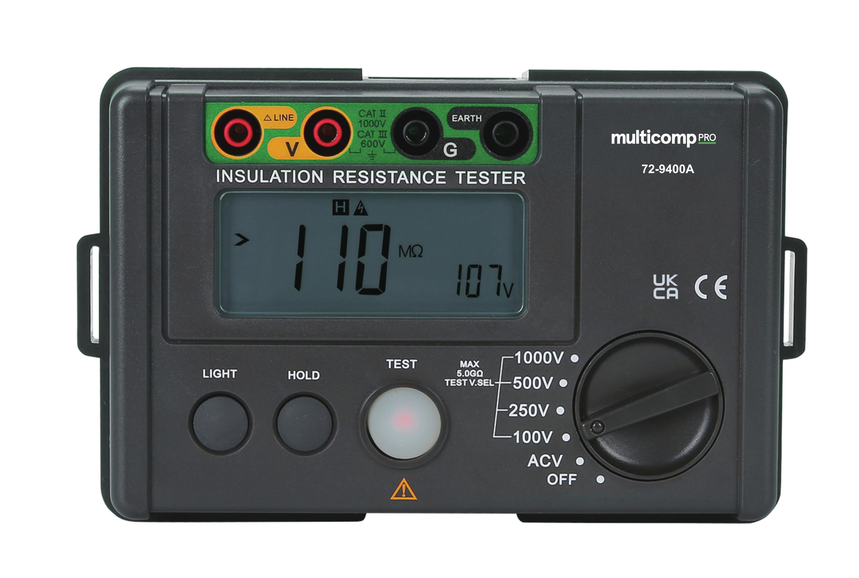 Multicomp Pro 72-9400A Insulation Tester, 1Kv, 5Gohm