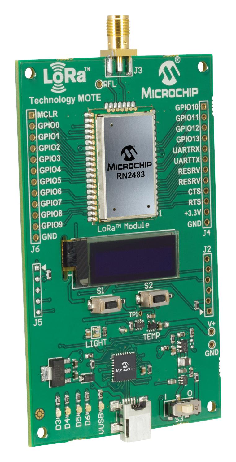 Microchip Dm164138 Eval Brd, Rn2483 Class A Lorawan Module