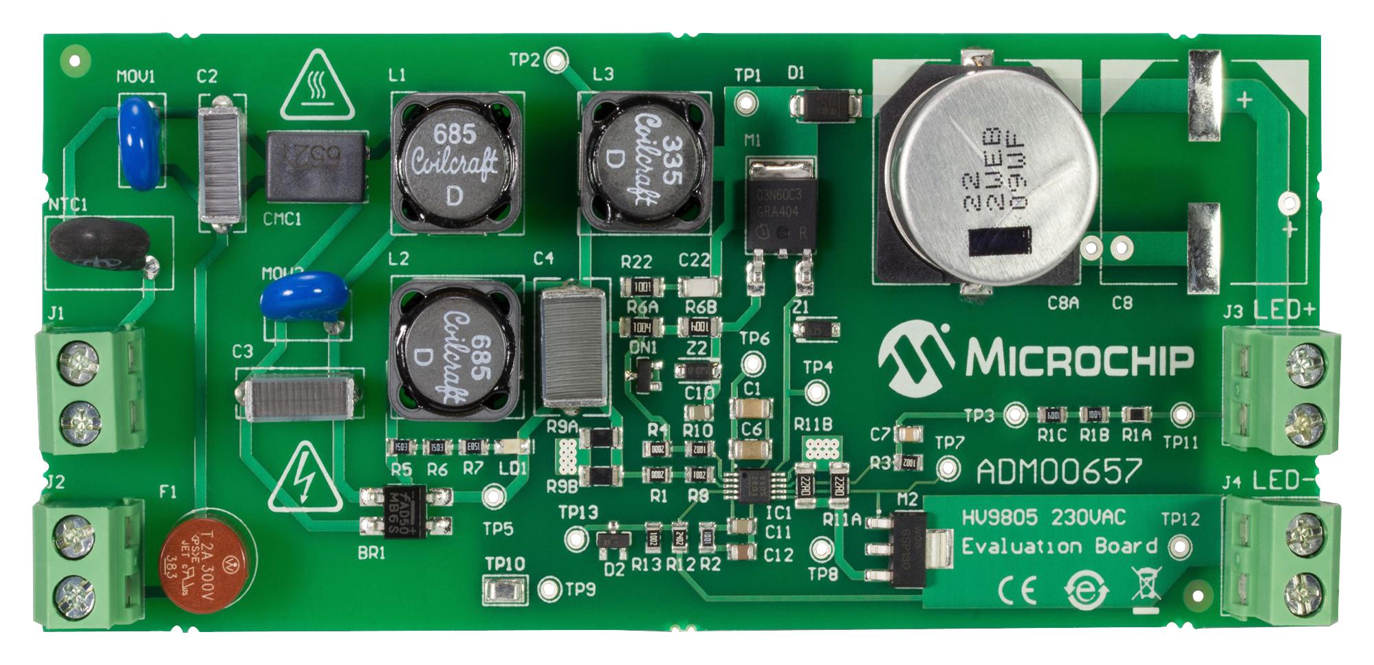 Microchip Adm00657 Eval Board, Hv9805 Off-Line Led Driver