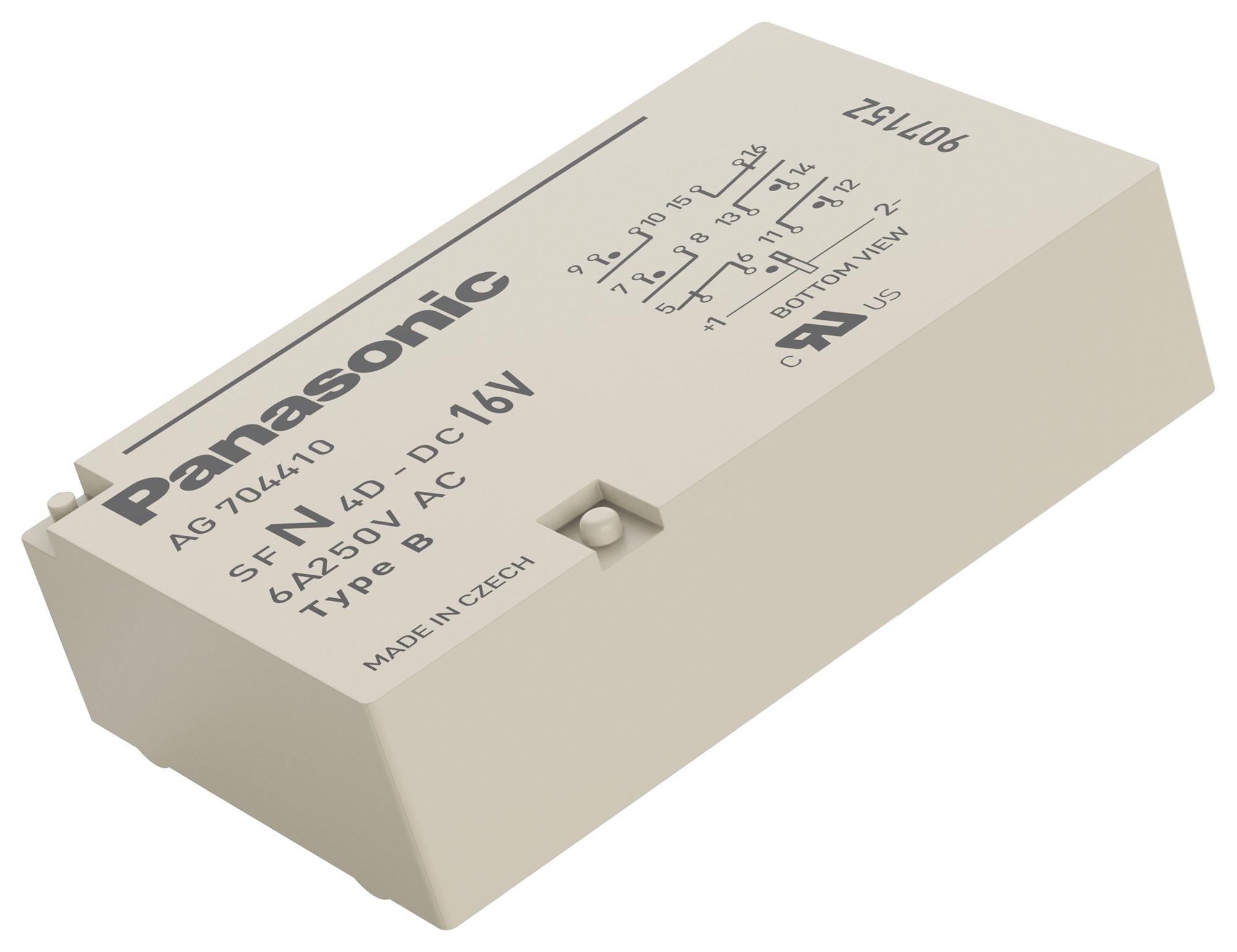 Panasonic Sfn4D-Dc24V Safety Relay, 4Pst-No, Dpst-Nc, 250V, 8A