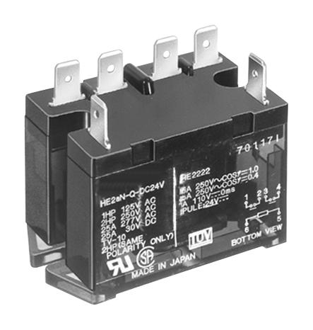 Panasonic He2An-Ac200V Power Relay, Dpst, 240Vac, 25A, Panel