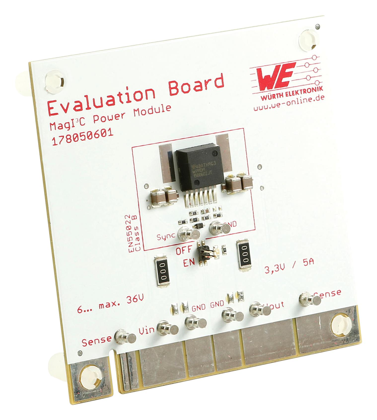 Wurth Elektronik 178050601 Evaluation Board, Adj Sync Buck Reg