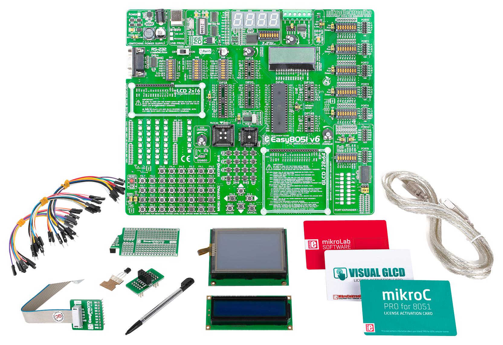 Mikroelektronika Mikroe-2018 Dev Board, Easy 8051 V6