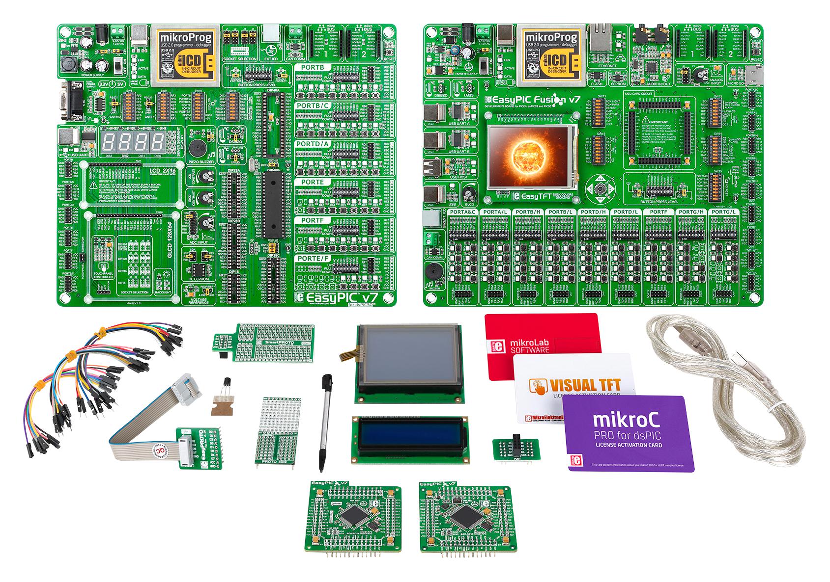 Mikroelektronika Mikroe-2010 Dev Board, Pic32/dspic30F Mcu