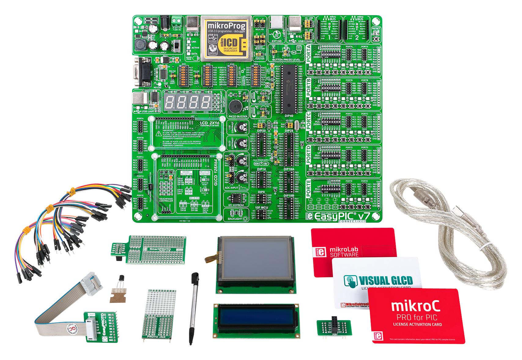 Mikroelektronika Mikroe-2005 Dev Board, Easypic V7