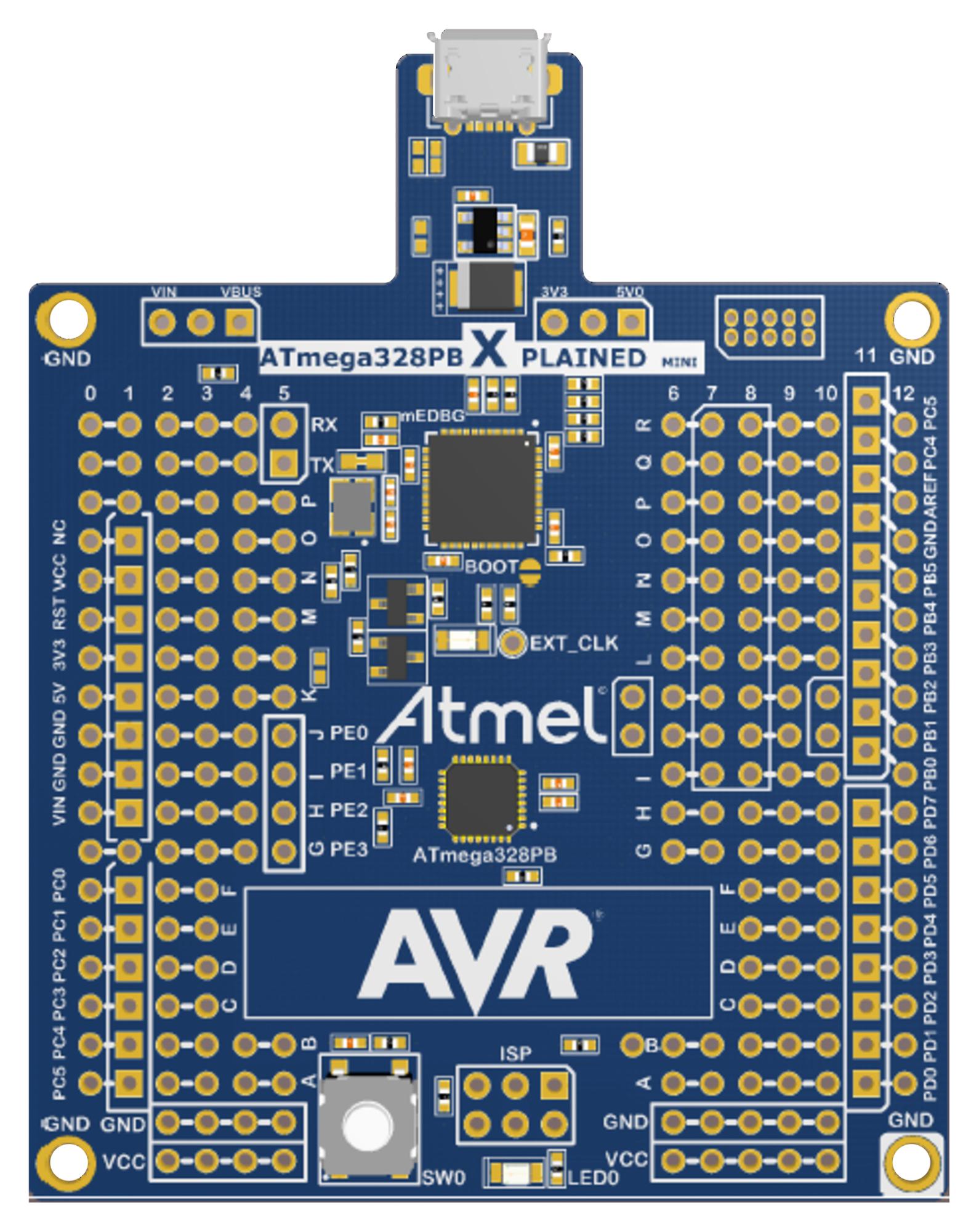 Microchip Atmega328Pb-Xmini Evaluation Board, Microcontroller