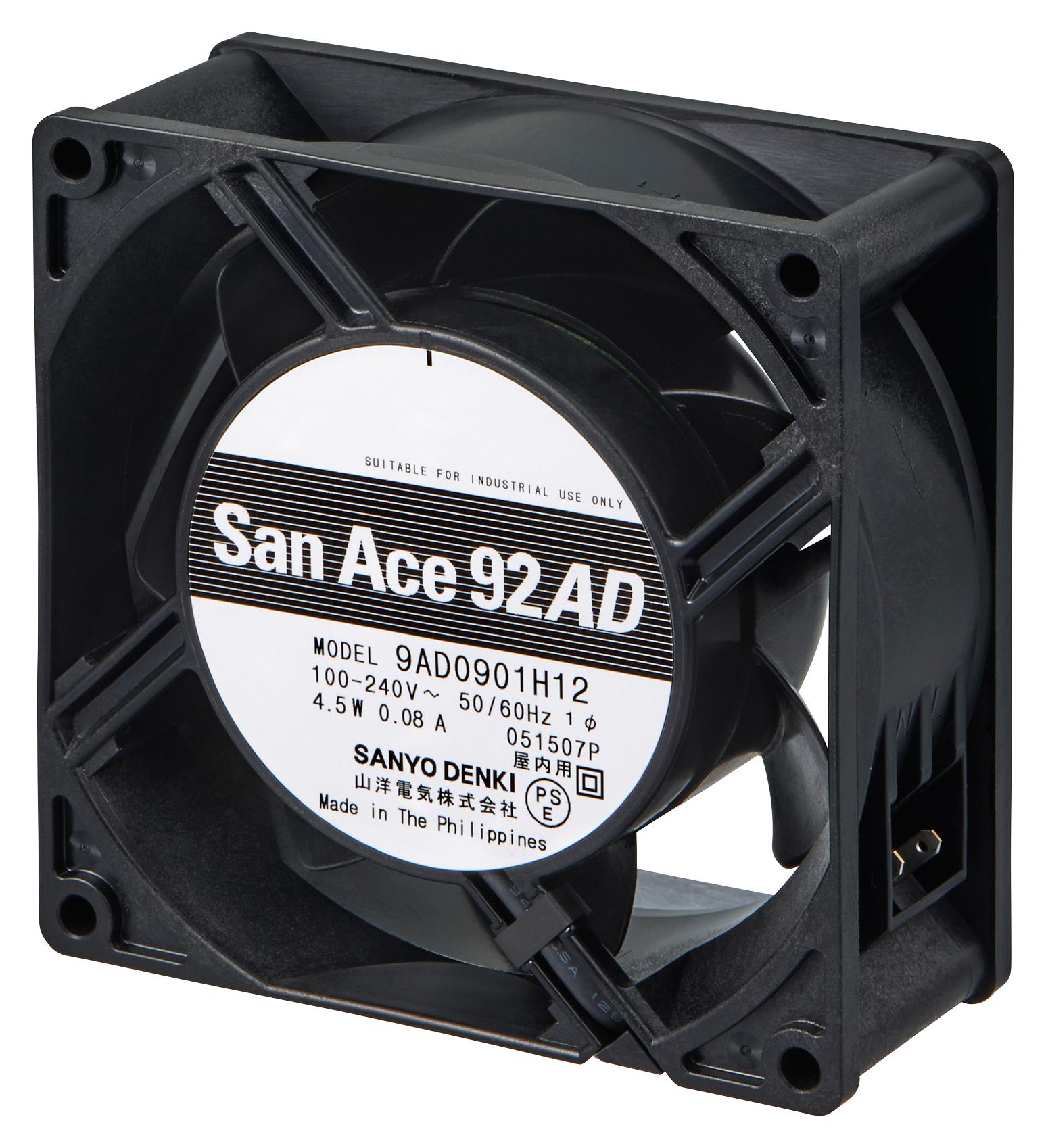 Sanyo Denki 9Ad0901M121 Axial Fan, 92Mm, 240Vac, 41.7Cfm, 33Dba