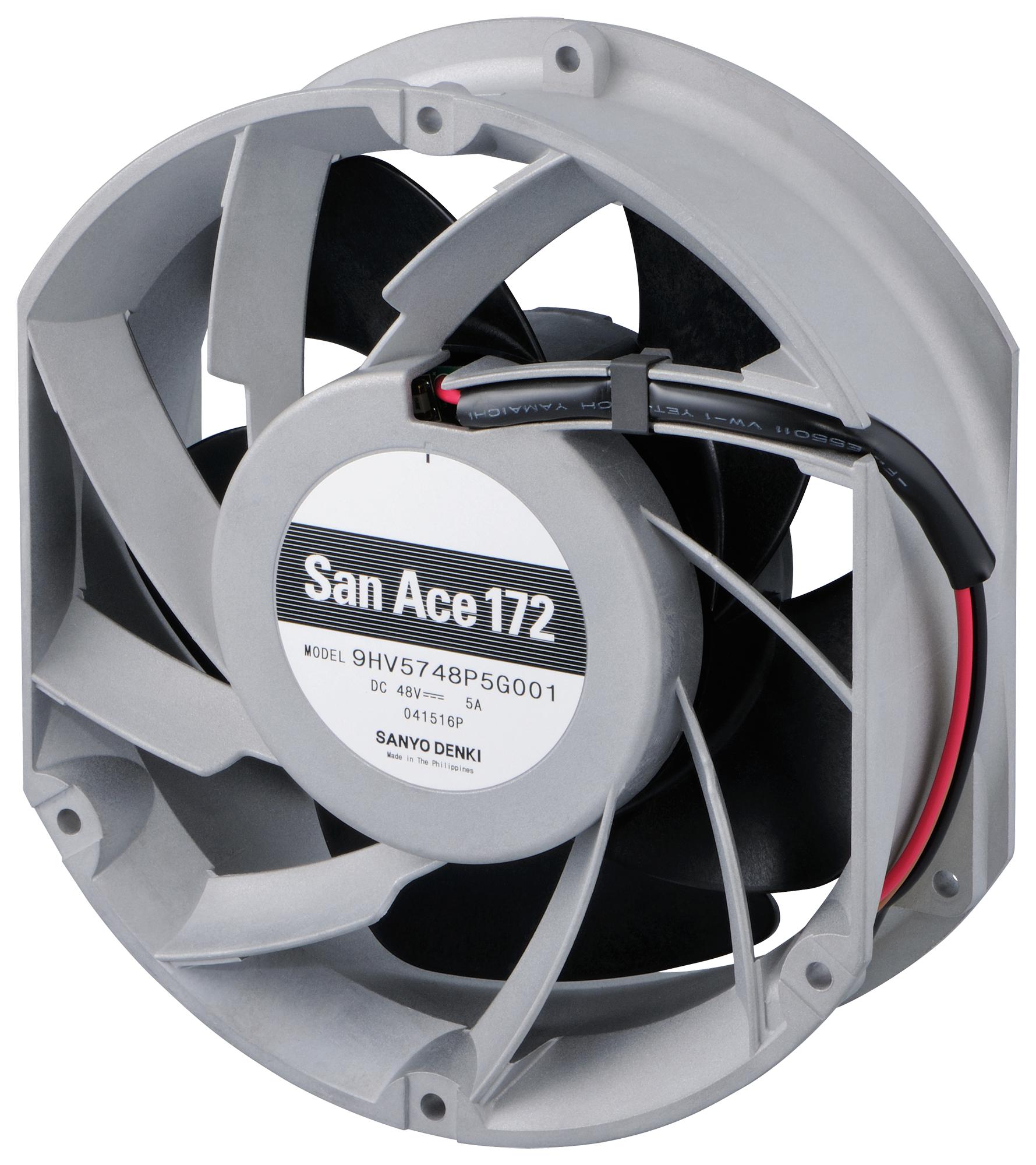 Sanyo Denki 9Hv5748P5G001 Axial Fan, 172Mm, 48Vdc, 568Cfm, 83Dba