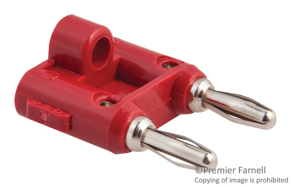 Pomona Mdp-2 Double Banana Plug, 15A, Screw, Red