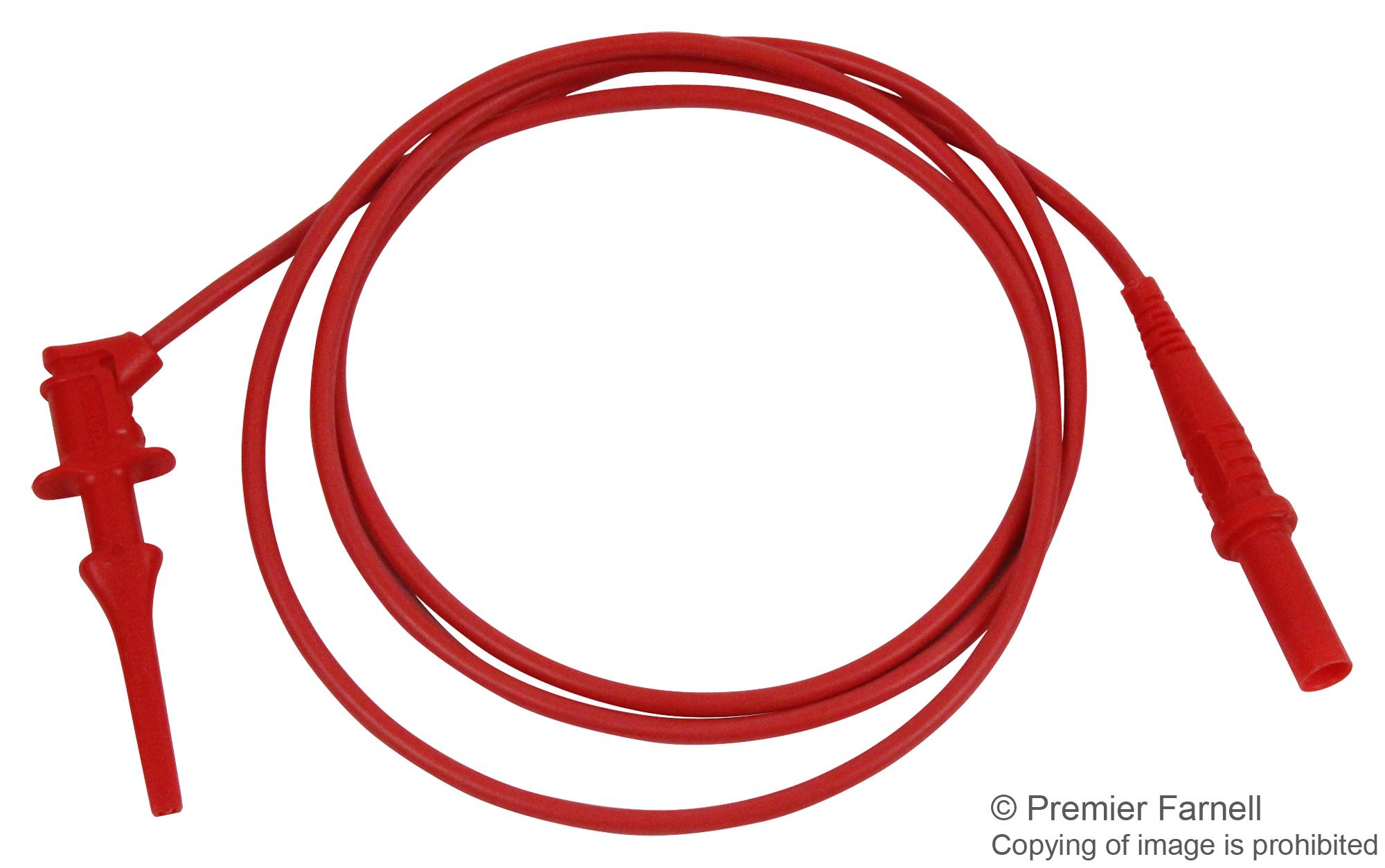 Pomona 6245-48-2 Test Lead, Red, 1.22M, 300Vrms, 5A