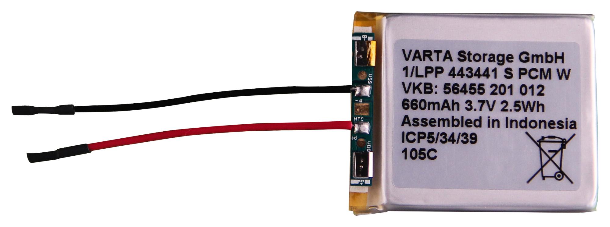 Varta 56455 201 012 Battery,li-Ion,660Mah,3.7V