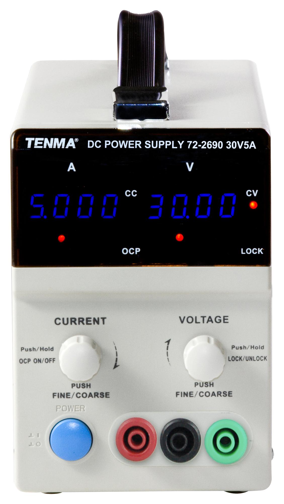 Tenma 72-2690 Bench Power Supply, 1-Ch, 30V, 5A, Adj