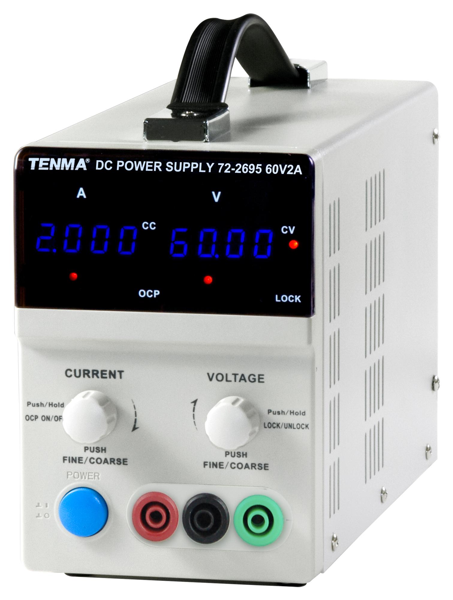 Tenma 72-2695 Bench Power Supply, 1-Ch, 60V, 2A, Adj